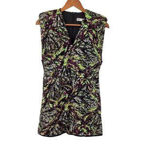 Zara Sequined Medium Mini Dress With V-Neckline Sleeveless Design Cocktail Party